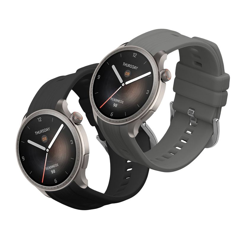 Laptop, Telefoane si Tablete - Wearables si gadgeturi - Wearables - Accesorii wearables - Set 2 curele pentru smartwatch Kwmobile pentru Amazfit Balance A2286, curea reglabila, silicon, negru, gri - Infinity.ro