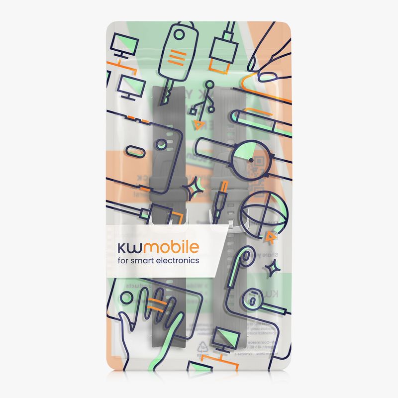 Laptop, Telefoane si Tablete - Wearables si gadgeturi - Wearables - Accesorii wearables - Set 2 curele pentru smartwatch Kwmobile pentru Amazfit Balance A2286, curea reglabila, silicon, negru, gri - Infinity.ro