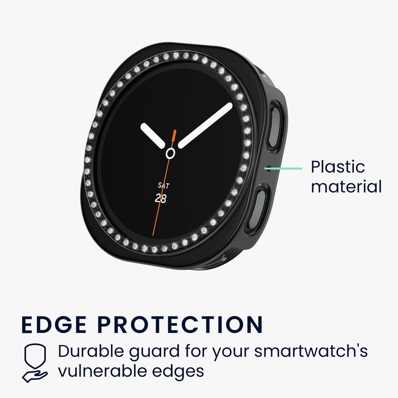 Laptop, Telefoane si Tablete - Wearables si gadgeturi - Wearables - Accesorii wearables - Set 2 rame pentru smartwatch Kwmobile pentru Samsung Galaxy Watch 8 (40 mm), antizgarieturi, plastic, negru, argintiu - Infinity.ro
