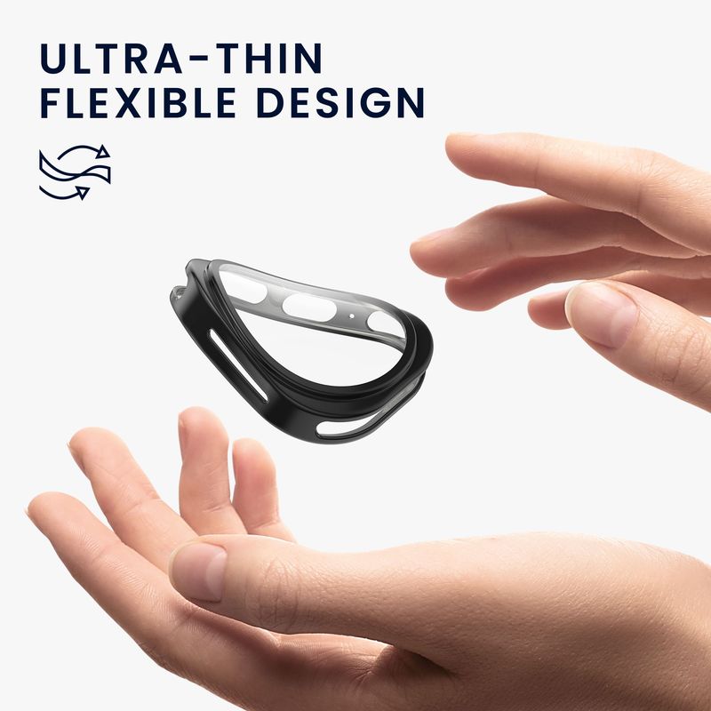 Laptop, Telefoane si Tablete - Wearables si gadgeturi - Wearables - Accesorii wearables - Set 2 huse smartwatch Kwmobile pentru Samsung Galaxy Watch 8 (40 mm), antizgarieturi, flexibil, silicon, negru, argintiu - Infinity.ro