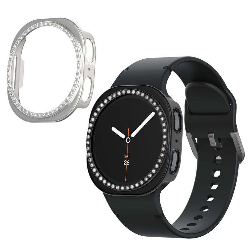 Laptop, Telefoane si Tablete - Wearables si gadgeturi - Wearables - Accesorii wearables - Set 2 rame pentru smartwatch Kwmobile pentru Samsung Galaxy Watch 8 (40 mm), antizgarieturi, plastic, negru, argintiu - Infinity.ro