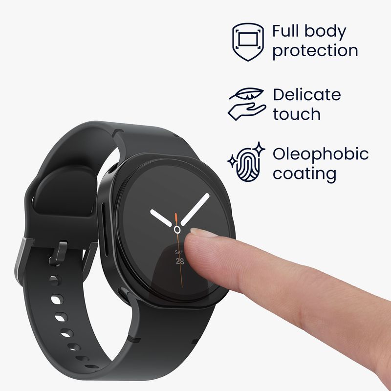 Laptop, Telefoane si Tablete - Wearables si gadgeturi - Wearables - Accesorii wearables - Set 2 huse smartwatch Kwmobile pentru Samsung Galaxy Watch 8 (40 mm), antizgarieturi, flexibil, silicon, negru, argintiu - Infinity.ro