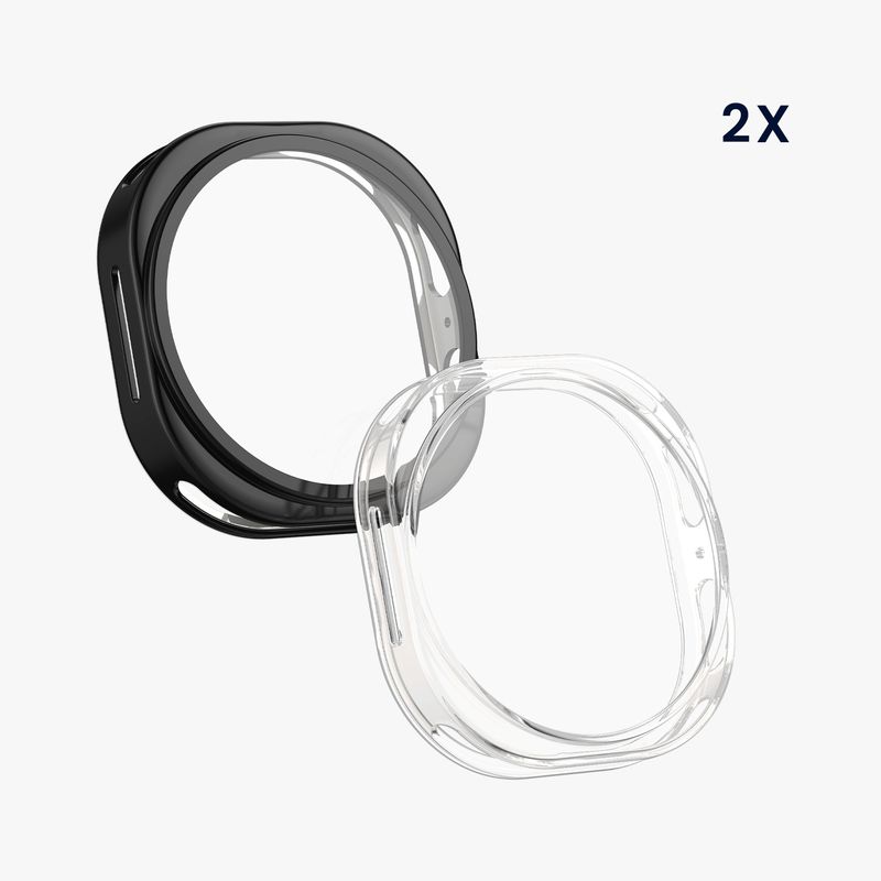 Laptop, Telefoane si Tablete - Wearables si gadgeturi - Wearables - Accesorii wearables - Set 2 rame pentru smartwatch Kwmobile pentru Samsung Galaxy Watch 8 (40 mm), antizgarieturi, plastic, negru, argintiu - Infinity.ro