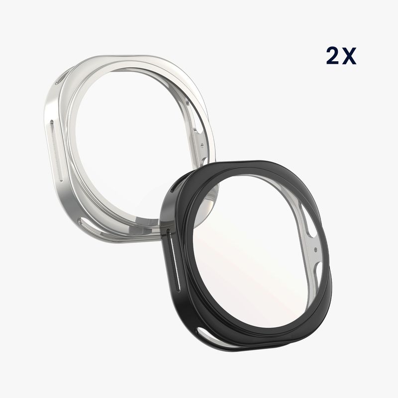Laptop, Telefoane si Tablete - Wearables si gadgeturi - Wearables - Accesorii wearables - Set 2 huse smartwatch Kwmobile pentru Samsung Galaxy Watch 8 (40 mm), antizgarieturi, flexibil, silicon, negru, argintiu - Infinity.ro
