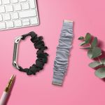 Laptop, Telefoane si Tablete - Wearables si gadgeturi - Wearables - Accesorii wearables - Curea pentru smartwatch Kwmobile pentru Fitbit Versa 4, Sense 2, Versa 3, Sense, material flexibil, bumbac, gri - Infinity.ro