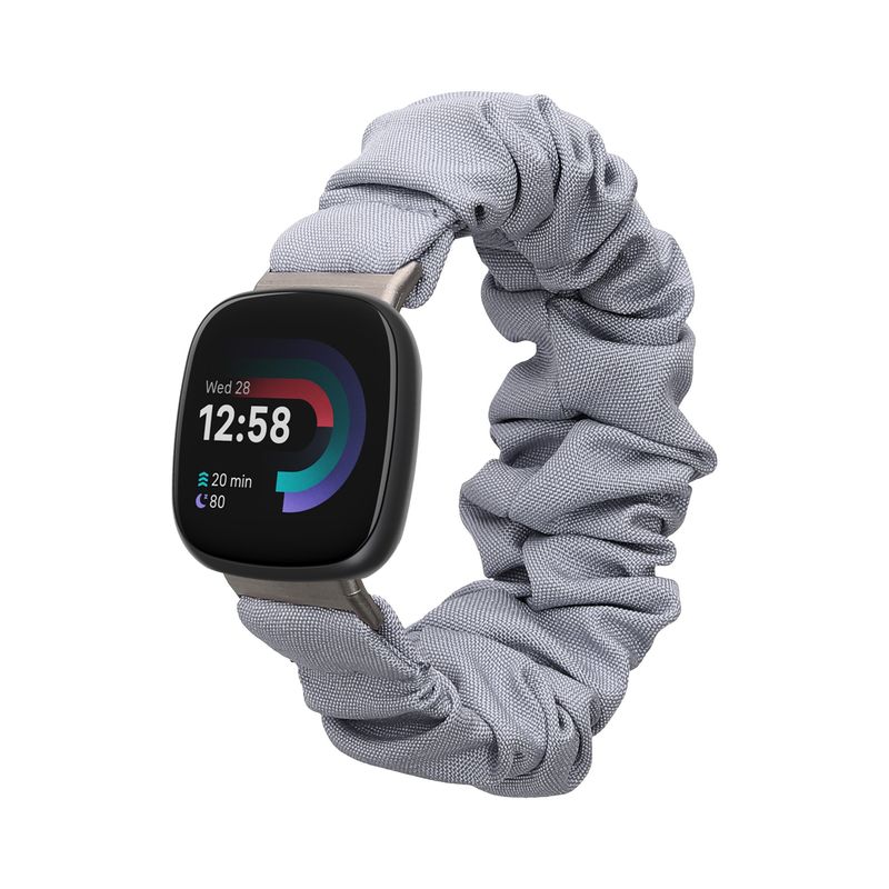 Laptop, Telefoane si Tablete - Wearables si gadgeturi - Wearables - Accesorii wearables - Curea pentru smartwatch Kwmobile pentru Fitbit Versa 4, Sense 2, Versa 3, Sense, material flexibil, bumbac, gri - Infinity.ro