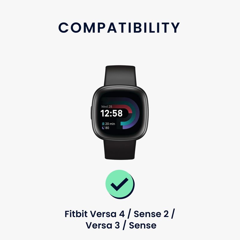Laptop, Telefoane si Tablete - Wearables si gadgeturi - Wearables - Accesorii wearables - Curea pentru smartwatch Kwmobile pentru Fitbit Versa 4, Sense 2, Versa 3, Sense, material flexibil, bumbac, gri - Infinity.ro