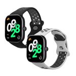 Laptop, Telefoane si Tablete - Wearables si gadgeturi - Wearables - Accesorii wearables - Set 2 curele pentru smartwatch Kwmobile pentru Xiaomi Redmi Watch 4, protectie la zgarieturi, silicon, multicolor - Infinity.ro