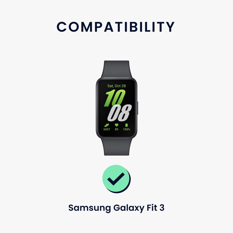Laptop, Telefoane si Tablete - Wearables si gadgeturi - Wearables - Accesorii wearables - Curea pentru smartwatch Kwmobile pentru Samsung Galaxy Fit 3, material flexibil, bumbac, roz - Infinity.ro