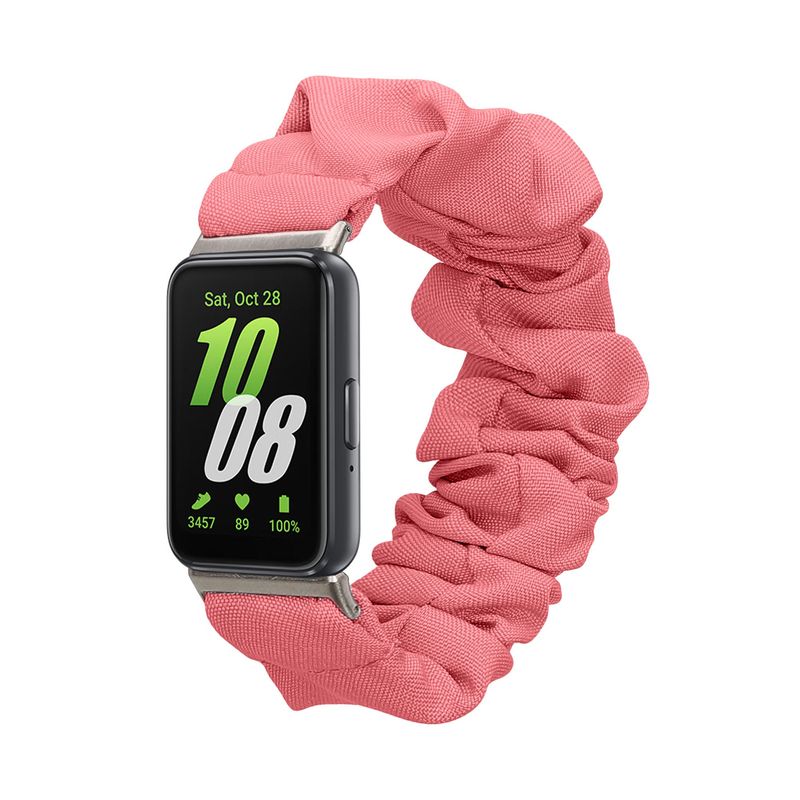 Laptop, Telefoane si Tablete - Wearables si gadgeturi - Wearables - Accesorii wearables - Curea pentru smartwatch Kwmobile pentru Samsung Galaxy Fit 3, material flexibil, bumbac, roz - Infinity.ro