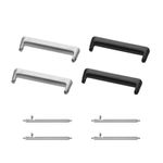 Laptop, Telefoane si Tablete - Wearables si gadgeturi - Wearables - Accesorii wearables - Set 4 adaptoare Kwmobile pentru Huawei Watch Fit 3, Watch Fit 4, montare rapida, otel inoxidabil, negru - Infinity.ro