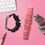 Laptop, Telefoane si Tablete - Wearables si gadgeturi - Wearables - Accesorii wearables - Curea pentru smartwatch Kwmobile pentru Samsung Galaxy Fit 3, material flexibil, bumbac, roz - Infinity.ro