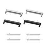 Laptop, Telefoane si Tablete - Wearables si gadgeturi - Wearables - Accesorii wearables - Set 4 adaptoare Kwmobile pentru Huawei Watch Fit 3, Watch Fit 4, montare rapida, otel inoxidabil, negru - Infinity.ro