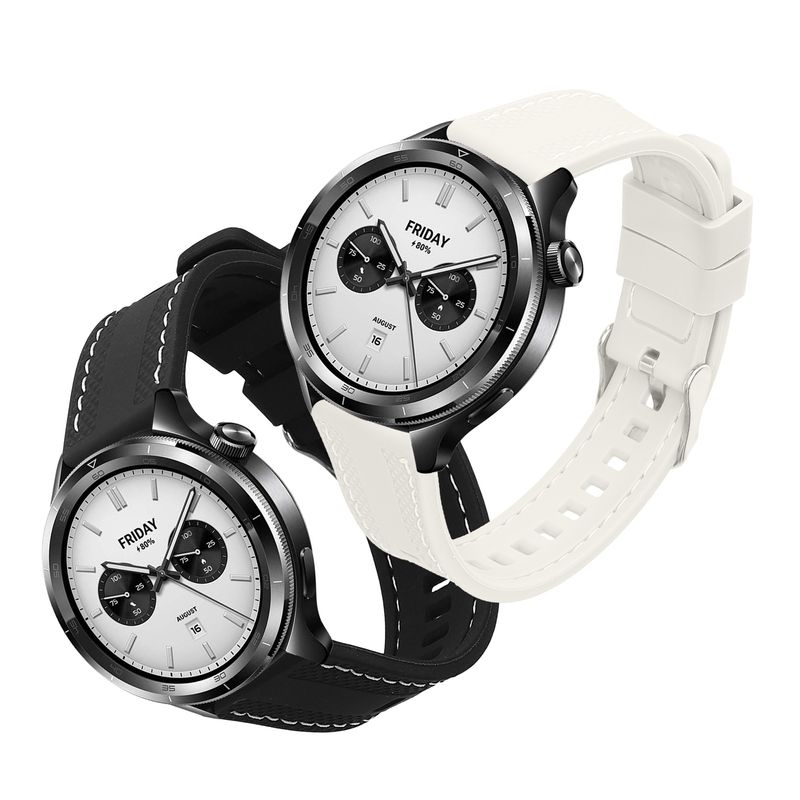 Laptop, Telefoane si Tablete - Wearables si gadgeturi - Wearables - Accesorii wearables - Set 2 curele pentru smartwatch Kwmobile pentru Xiaomi Watch S4, curea reglabila, silicon, negru, alb - Infinity.ro