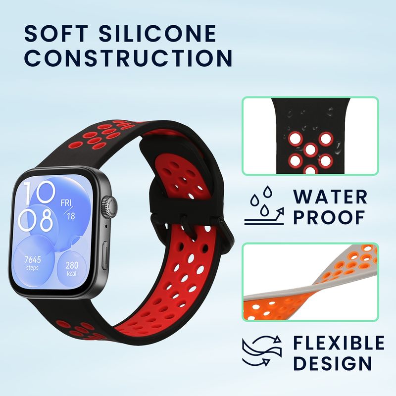Laptop, Telefoane si Tablete - Wearables si gadgeturi - Wearables - Accesorii wearables - Set 2 curele pentru smartwatch Kwmobile pentru Huawei Watch Fit 3, curea reglabila, silicon, multicolor - Infinity.ro