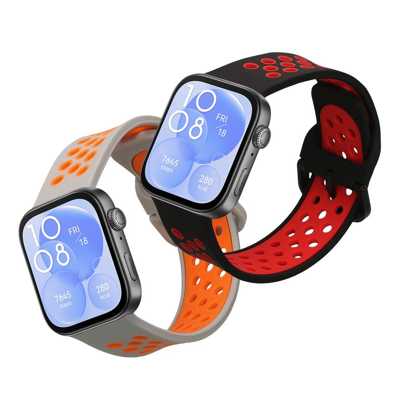 Laptop, Telefoane si Tablete - Wearables si gadgeturi - Wearables - Accesorii wearables - Set 2 curele pentru smartwatch Kwmobile pentru Huawei Watch Fit 3, curea reglabila, silicon, multicolor - Infinity.ro