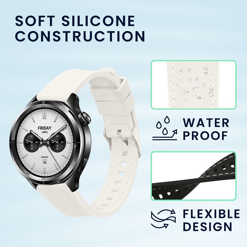 Laptop, Telefoane si Tablete - Wearables si gadgeturi - Wearables - Accesorii wearables - Set 2 curele pentru smartwatch Kwmobile pentru Xiaomi Watch S4, curea reglabila, silicon, negru, alb - Infinity.ro