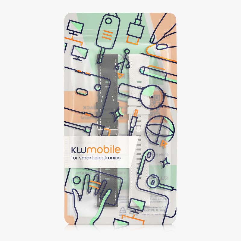 Laptop, Telefoane si Tablete - Wearables si gadgeturi - Wearables - Accesorii wearables - Set 2 curele pentru smartwatch Kwmobile pentru Xiaomi Watch S4, curea reglabila, silicon, negru, alb - Infinity.ro