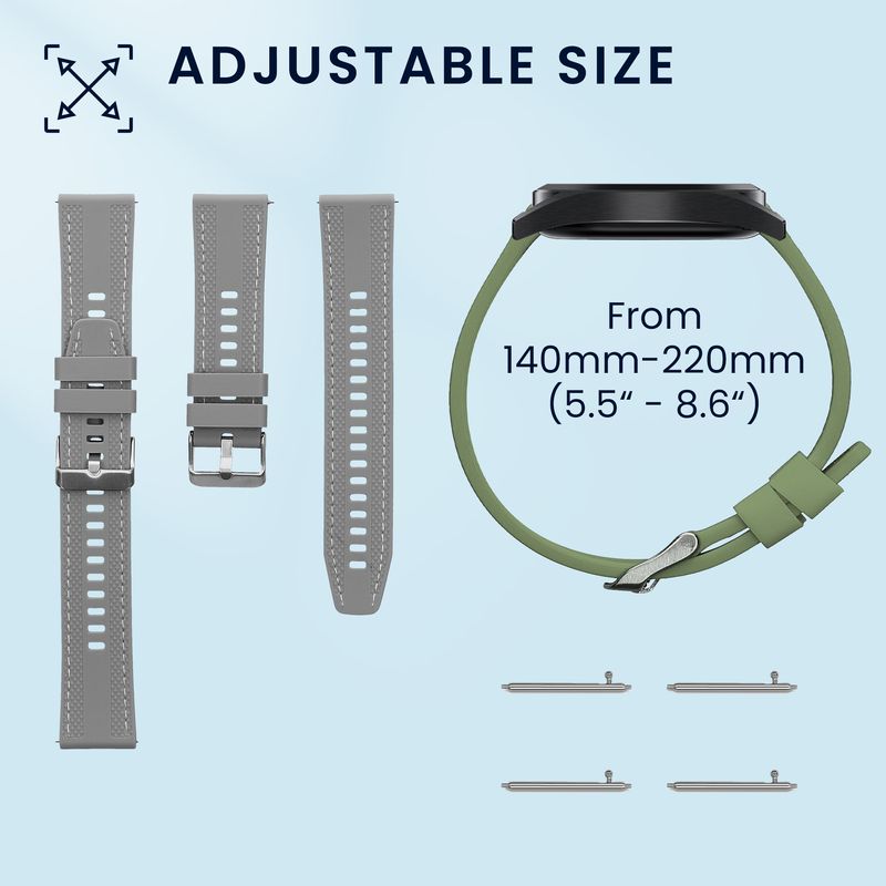 Laptop, Telefoane si Tablete - Wearables si gadgeturi - Wearables - Accesorii wearables - Set 2 curele pentru smartwatch Kwmobile pentru Xiaomi Watch S4, curea reglabila, silicon, verde, gri - Infinity.ro