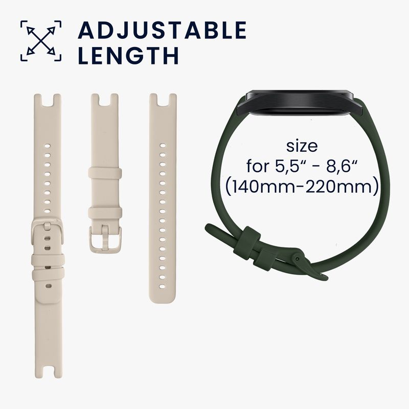 Laptop, Telefoane si Tablete - Wearables si gadgeturi - Wearables - Accesorii wearables - Set 2 curele pentru smartwatch Kwmobile pentru Garmin Lily Sport, curea reglabila, silicon, verde, bej - Infinity.ro