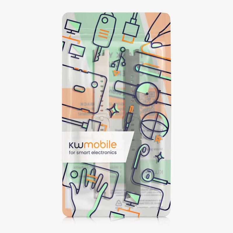Laptop, Telefoane si Tablete - Wearables si gadgeturi - Wearables - Accesorii wearables - Set 2 curele pentru smartwatch Kwmobile pentru Garmin Lily Sport, curea reglabila, silicon, verde, bej - Infinity.ro