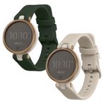 Laptop, Telefoane si Tablete - Wearables si gadgeturi - Wearables - Accesorii wearables - Set 2 curele pentru smartwatch Kwmobile pentru Garmin Lily Sport, curea reglabila, silicon, verde, bej - Infinity.ro