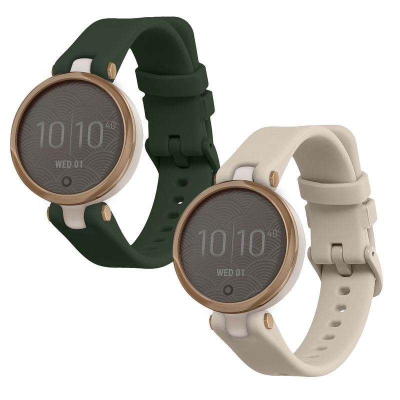 Laptop, Telefoane si Tablete - Wearables si gadgeturi - Wearables - Accesorii wearables - Set 2 curele pentru smartwatch Kwmobile pentru Garmin Lily Sport, curea reglabila, silicon, verde, bej - Infinity.ro