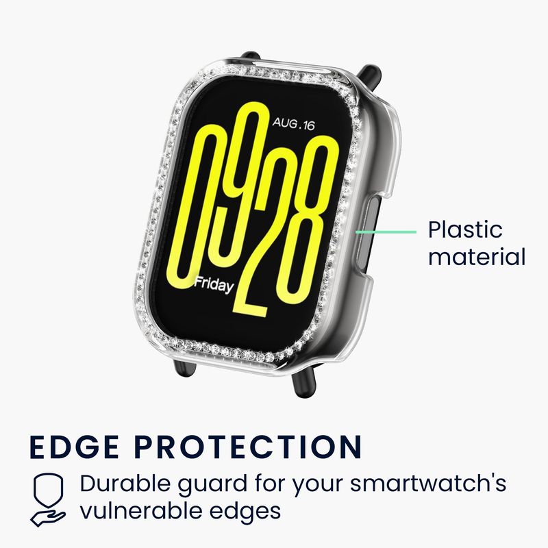 Laptop, Telefoane si Tablete - Wearables si gadgeturi - Wearables - Accesorii wearables - Set 2 rame pentru smartwatch Kwmobile pentru Xiaomi Redmi Watch 5 Active, antizgarieturi, plastic, transparent, negru - Infinity.ro