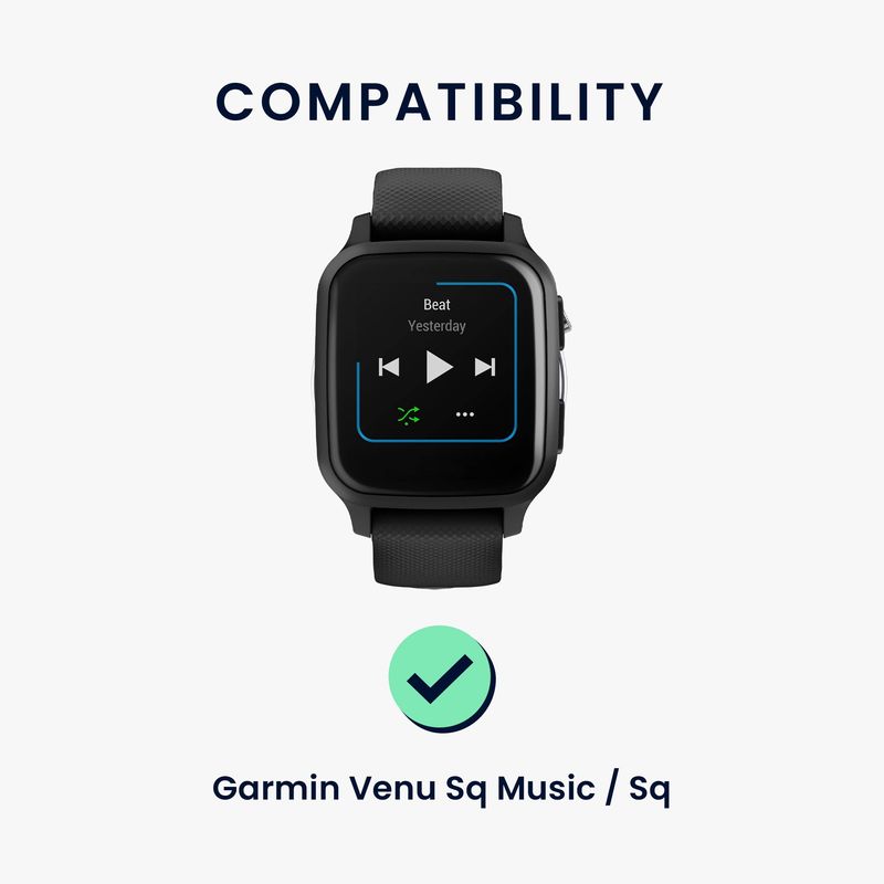 Laptop, Telefoane si Tablete - Wearables si gadgeturi - Wearables - Accesorii wearables - Curea pentru smartwatch Kwmobile pentru Garmin Venu Sq Music, Sq, curea reglabila, silicon, negru - Infinity.ro