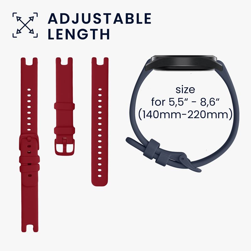 Laptop, Telefoane si Tablete - Wearables si gadgeturi - Wearables - Accesorii wearables - Set 2 curele pentru smartwatch Kwmobile pentru Garmin Lily Sport, curea reglabila, silicon, gri, rosu - Infinity.ro