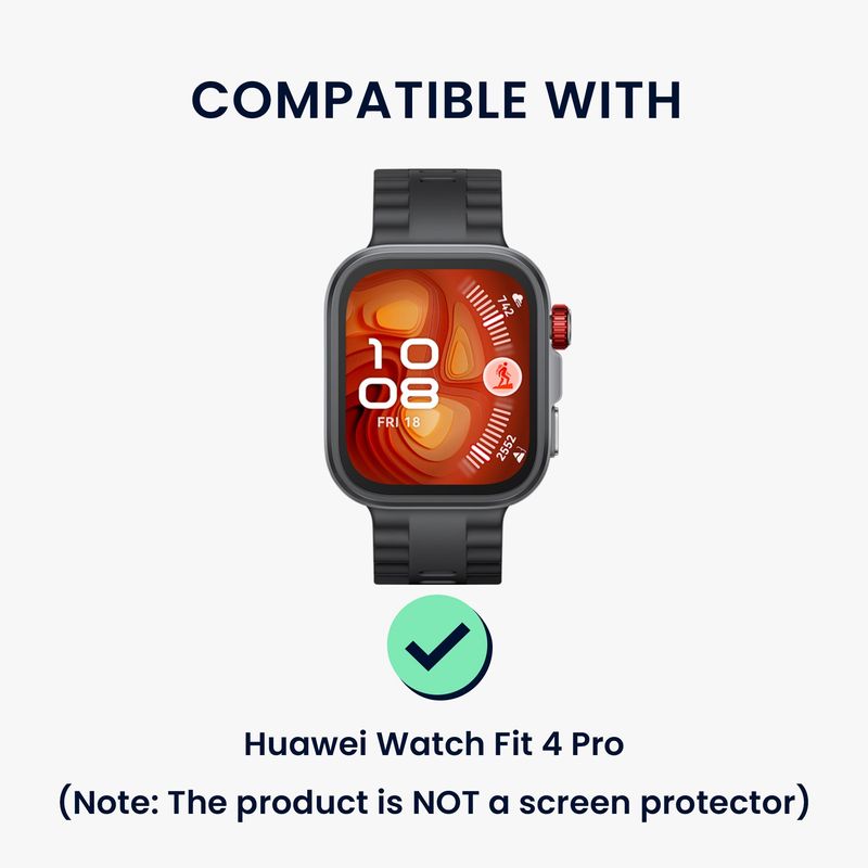 Laptop, Telefoane si Tablete - Wearables si gadgeturi - Wearables - Accesorii wearables - Set 2 rame pentru smartwatch Kwmobile pentru Huawei Watch Fit 4 Pro, antizgarieturi, plastic, transparent, negru - Infinity.ro