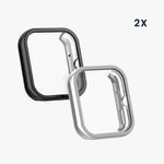 Laptop, Telefoane si Tablete - Wearables si gadgeturi - Wearables - Accesorii wearables - Set 2 huse smartwatch Kwmobile pentru Xiaomi Redmi Watch 4, antizgarieturi, flexibil, silicon, negru, argintiu - Infinity.ro