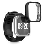 Laptop, Telefoane si Tablete - Wearables si gadgeturi - Wearables - Accesorii wearables - Set 2 huse smartwatch Kwmobile pentru Xiaomi Redmi Watch 4, antizgarieturi, flexibil, silicon, negru, argintiu - Infinity.ro