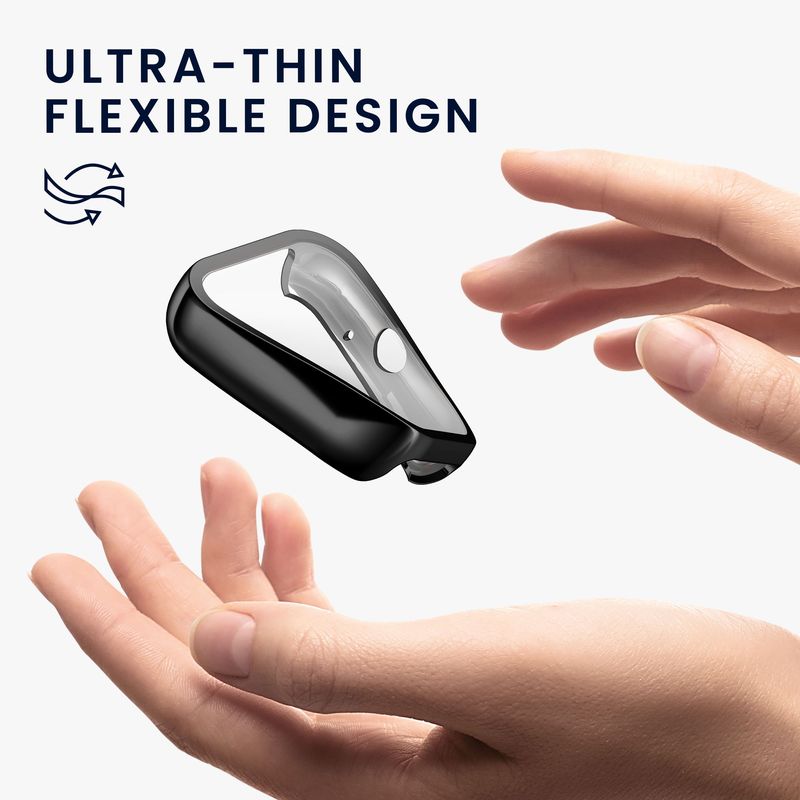 Laptop, Telefoane si Tablete - Wearables si gadgeturi - Wearables - Accesorii wearables - Set 2 huse smartwatch Kwmobile pentru Xiaomi Redmi Watch 4, antizgarieturi, flexibil, silicon, negru, argintiu - Infinity.ro