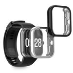 Laptop, Telefoane si Tablete - Wearables si gadgeturi - Wearables - Accesorii wearables - Set 2 huse smartwatch Kwmobile pentru Xiaomi Redmi Watch 4, antizgarieturi, flexibil, silicon, negru, argintiu - Infinity.ro