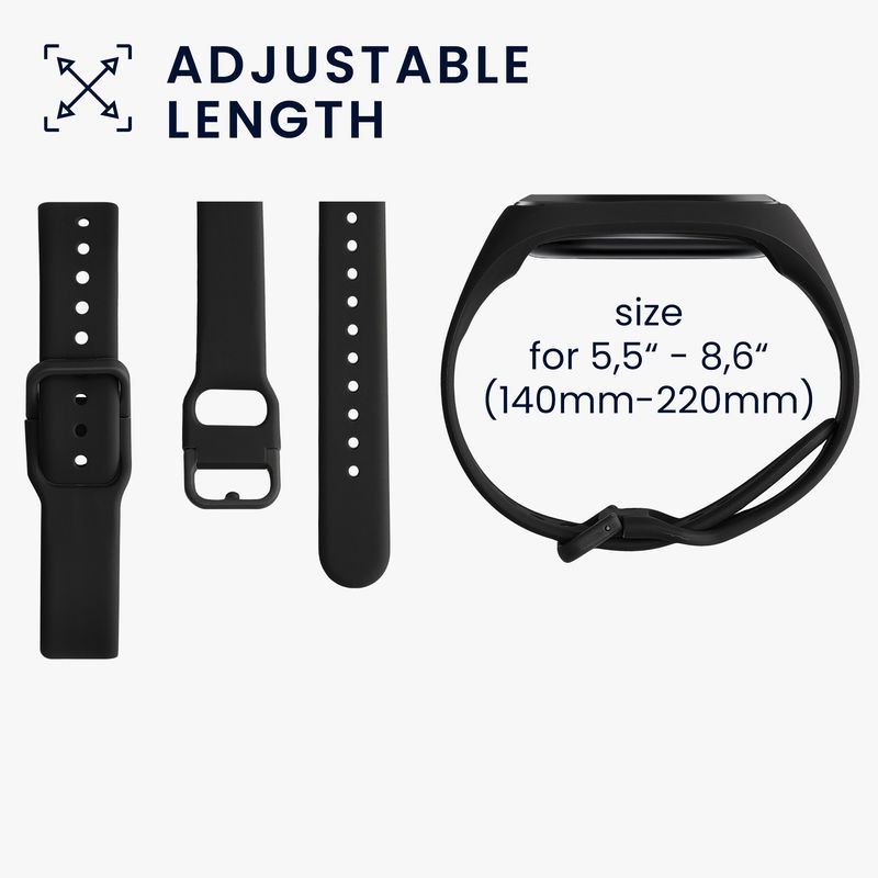 Laptop, Telefoane si Tablete - Wearables si gadgeturi - Wearables - Accesorii wearables - Curea pentru smartwatch Kwmobile pentru Samsung Galaxy Fit 2, curea reglabila, silicon, negru - Infinity.ro