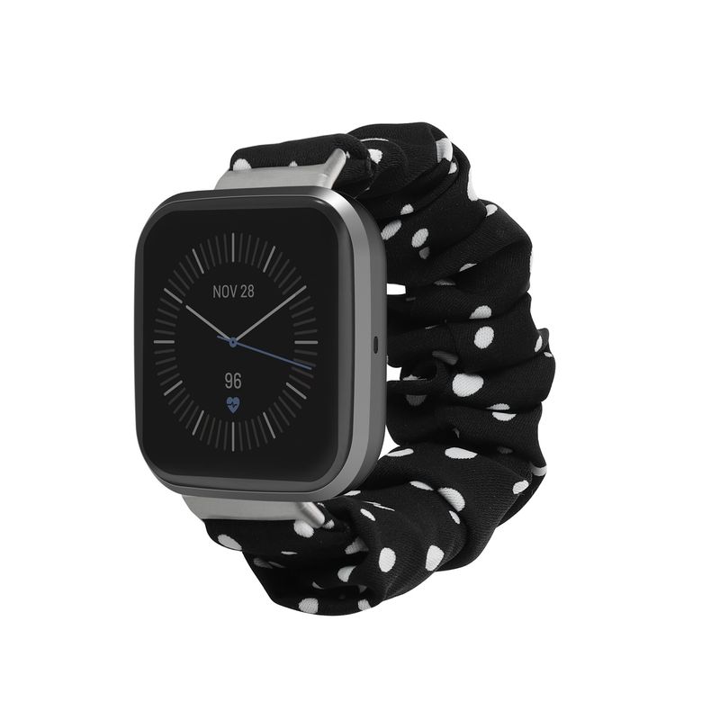Laptop, Telefoane si Tablete - Wearables si gadgeturi - Wearables - Accesorii wearables - Curea pentru smartwatch Kwmobile pentru Fitbit Versa 4, Sense 2, Versa 3, Sense, material flexibil, bumbac, negru, alb - Infinity.ro