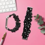Laptop, Telefoane si Tablete - Wearables si gadgeturi - Wearables - Accesorii wearables - Curea pentru smartwatch Kwmobile pentru Fitbit Versa 4, Sense 2, Versa 3, Sense, material flexibil, bumbac, negru, alb - Infinity.ro