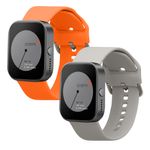 Laptop, Telefoane si Tablete - Wearables si gadgeturi - Wearables - Accesorii wearables - Set 2 curele smartwatch Kwmobile pentru Nothing CMF by Nothing Watch Pro (D395), reglabila, silicon, gri, portocaliu - Infinity.ro