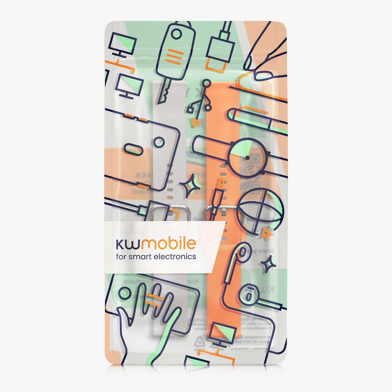 Laptop, Telefoane si Tablete - Wearables si gadgeturi - Wearables - Accesorii wearables - Set 2 curele smartwatch Kwmobile pentru Nothing CMF by Nothing Watch Pro (D395), reglabila, silicon, gri, portocaliu - Infinity.ro