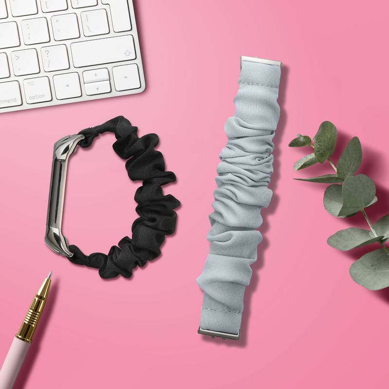 Laptop, Telefoane si Tablete - Wearables si gadgeturi - Wearables - Accesorii wearables - Curea pentru smartwatch Kwmobile pentru Samsung Galaxy Fit 3, material flexibil, bumbac, albastru - Infinity.ro