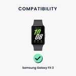 Laptop, Telefoane si Tablete - Wearables si gadgeturi - Wearables - Accesorii wearables - Curea pentru smartwatch Kwmobile pentru Samsung Galaxy Fit 3, material flexibil, bumbac, albastru - Infinity.ro