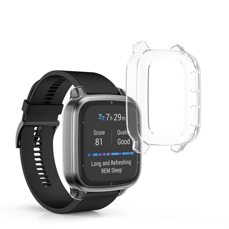 Laptop, Telefoane si Tablete - Wearables si gadgeturi - Wearables - Accesorii wearables - Set 2 huse smartwatch Kwmobile pentru Garmin Venu Sq 2 Music, Sq 2, antizgarieturi, flexibil, silicon, transparent - Infinity.ro