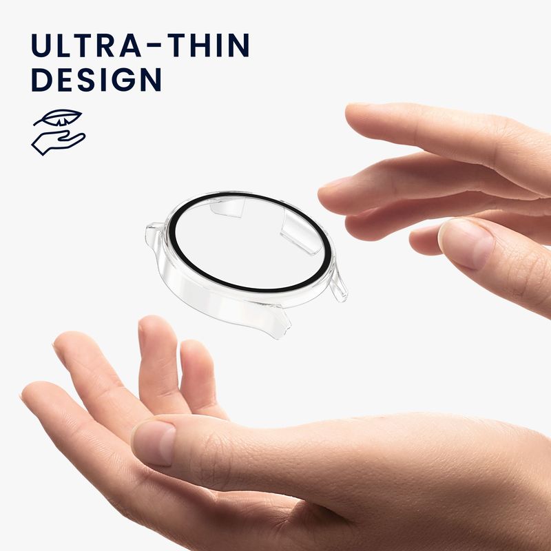 Laptop, Telefoane si Tablete - Wearables si gadgeturi - Wearables - Accesorii wearables - Set 2 huse smartwatch Kwmobile pentru OnePlus, OPPO Watch 2, OPPO Watch X, sticla temperata, plastic, transparent, negru - Infinity.ro