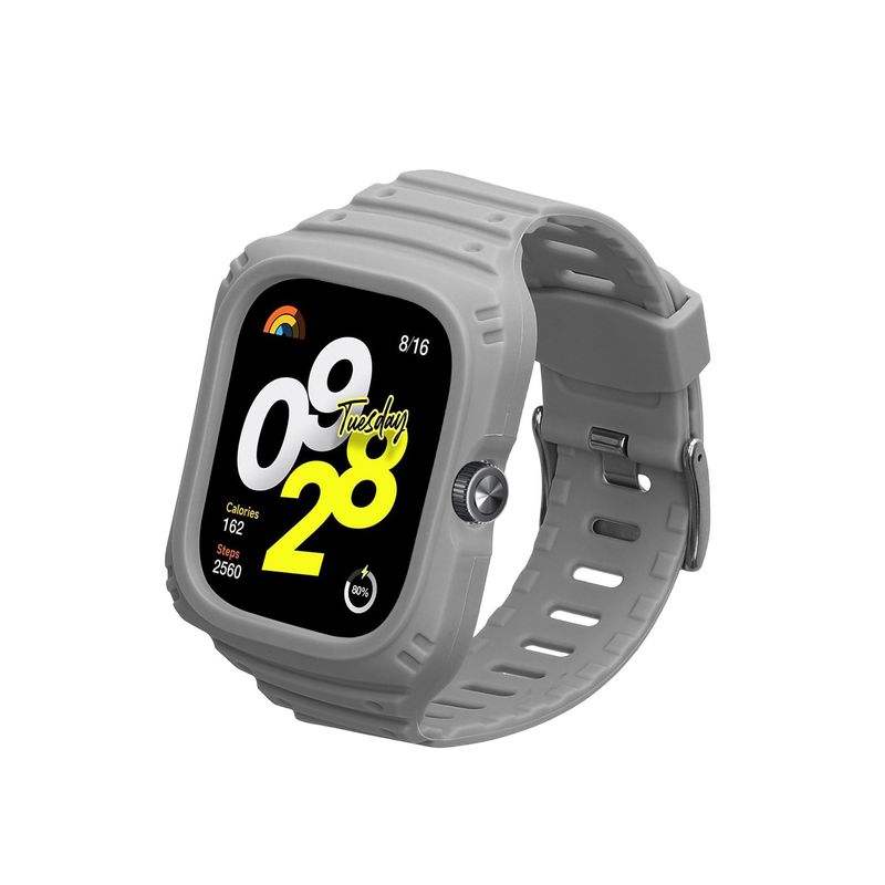 Laptop, Telefoane si Tablete - Wearables si gadgeturi - Wearables - Accesorii wearables - Curea pentru smartwatch Kwmobile pentru Xiaomi Redmi Watch 4, curea reglabila, silicon, gri - Infinity.ro