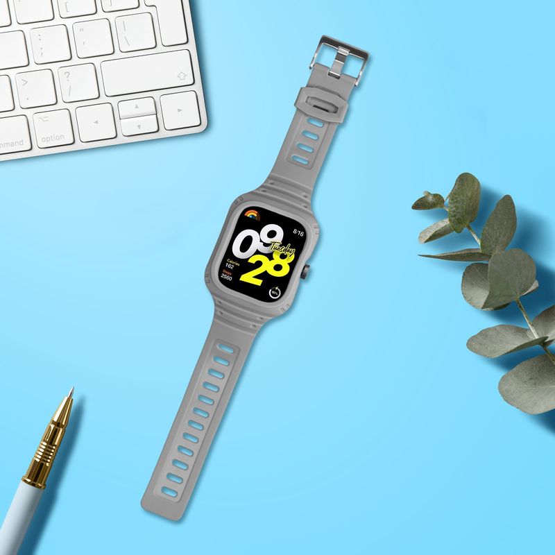 Laptop, Telefoane si Tablete - Wearables si gadgeturi - Wearables - Accesorii wearables - Curea pentru smartwatch Kwmobile pentru Xiaomi Redmi Watch 4, curea reglabila, silicon, gri - Infinity.ro