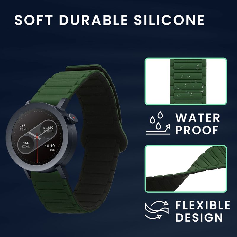 Laptop, Telefoane si Tablete - Wearables si gadgeturi - Wearables - Accesorii wearables - Curea pentru smartwatch Kwmobile pentru Nothing CMF Watch Pro 2, CMF Watch Pro, inchidere magnetica, silicon, verde - Infinity.ro