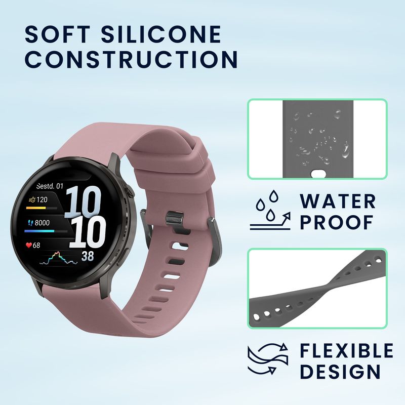 Laptop, Telefoane si Tablete - Wearables si gadgeturi - Wearables - Accesorii wearables - Set 2 curele pentru smartwatch Kwmobile pentru Garmin Venu 4 41 mm, curea reglabila, silicon, gri, mov - Infinity.ro