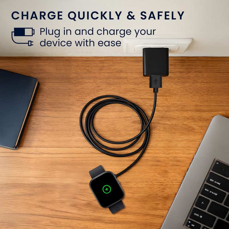 Laptop, Telefoane si Tablete - Wearables si gadgeturi - Wearables - Accesorii wearables - Cablu alimentare Kwmobile pentru Nothing CMF Watch Pro (D395), incarcare, plastic, negru - Infinity.ro