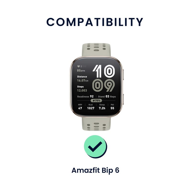 Laptop, Telefoane si Tablete - Wearables si gadgeturi - Wearables - Accesorii wearables - Set 2 curele pentru smartwatch Kwmobile pentru Amazfit Bip 6, curea reglabila, silicon, verde, gri - Infinity.ro